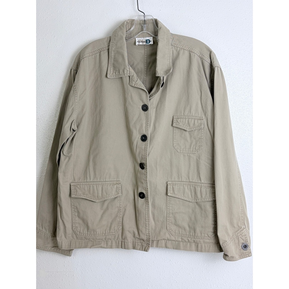 Paul Harris Design Tan Khaki Cotton Twill Utility Chore Jacket Workwear L